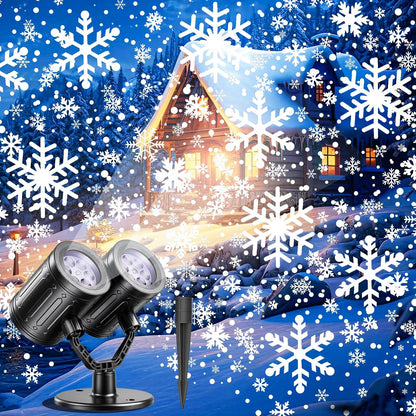 christmas snowflake projector lights double head dynamic snowflake, main product view