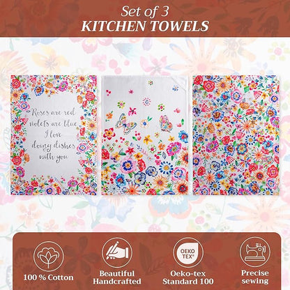 Maison d' Hermine Kitchen Towels Set of 3 100% Cotton 27.50" x 20" Reusable - Image 2