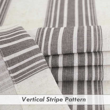 DriftAway Farmhouse Vertical Striped Linen Blend Textured Light Filtering Semi - Image 5