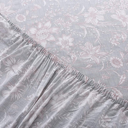 fadfay sheets set twin shabby pink and grey, front angle view