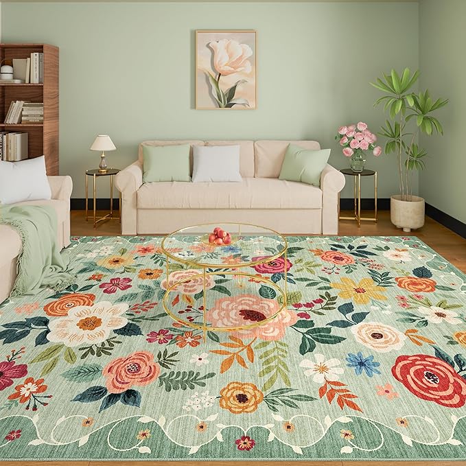 DUKINO 8x10 Area Rug, Floral Rugs - Image 2