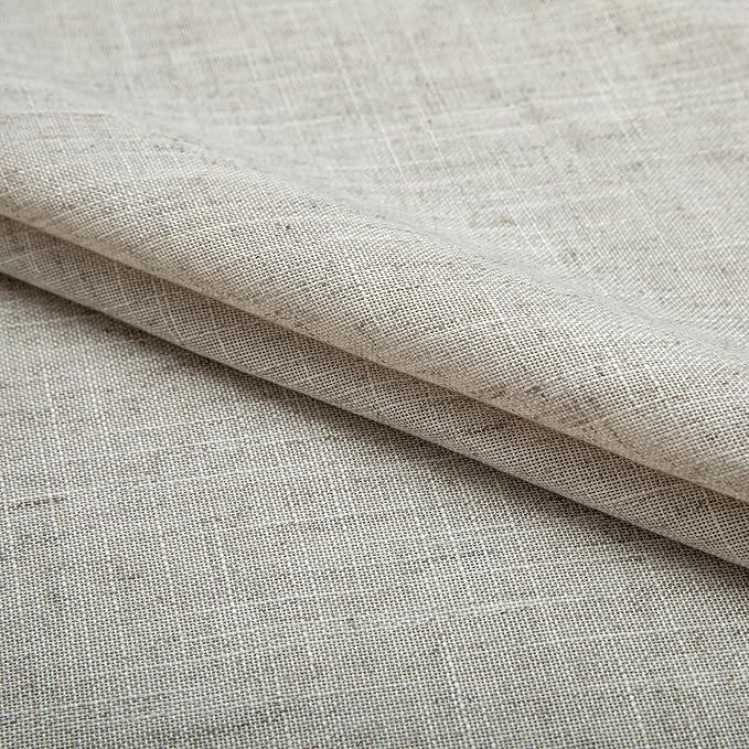 Linen Curtains & Drapes for Living Room 84 Inch Length 2 Panels Set Natural - Image 8