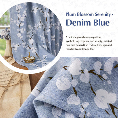 fmfunctex blue blackout floral curtains for bedroom, 63, package contents