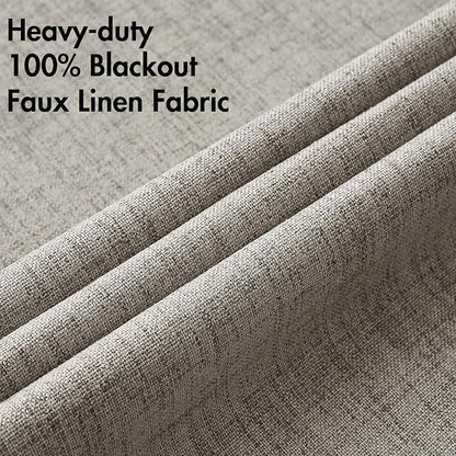 MIULEE Linen Texture Curtains for Bedroom Solid 100% Blackout Thermal Insulated - Image 5