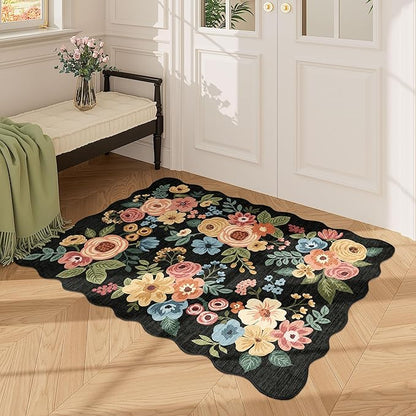 DUKINO 2x3 Entryway Rug, Floral Washable Indoor Door Mat - Image 8