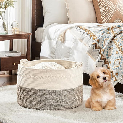 KAKAMAY Large Blanket Basket, Woven Baskets - Image 5