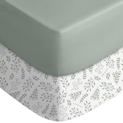 Yoofoss Baby Crib Sheets for Boys Girls, Fitted Crib Sheet 2 Pack for Standard by YOOFOSS