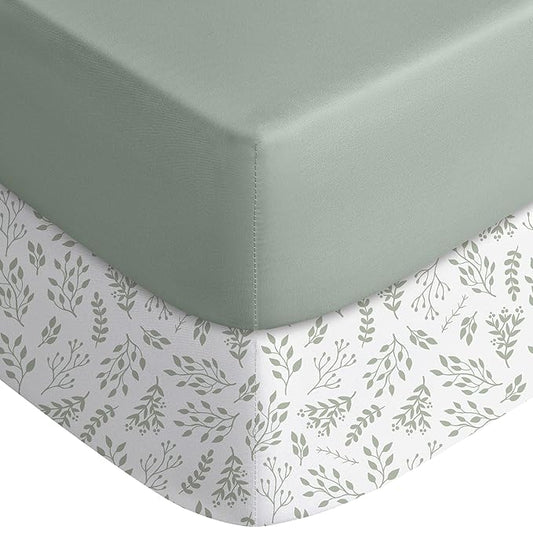 Yoofoss Baby Crib Sheets for Boys Girls, Fitted Crib Sheet 2 Pack for Standard by YOOFOSS