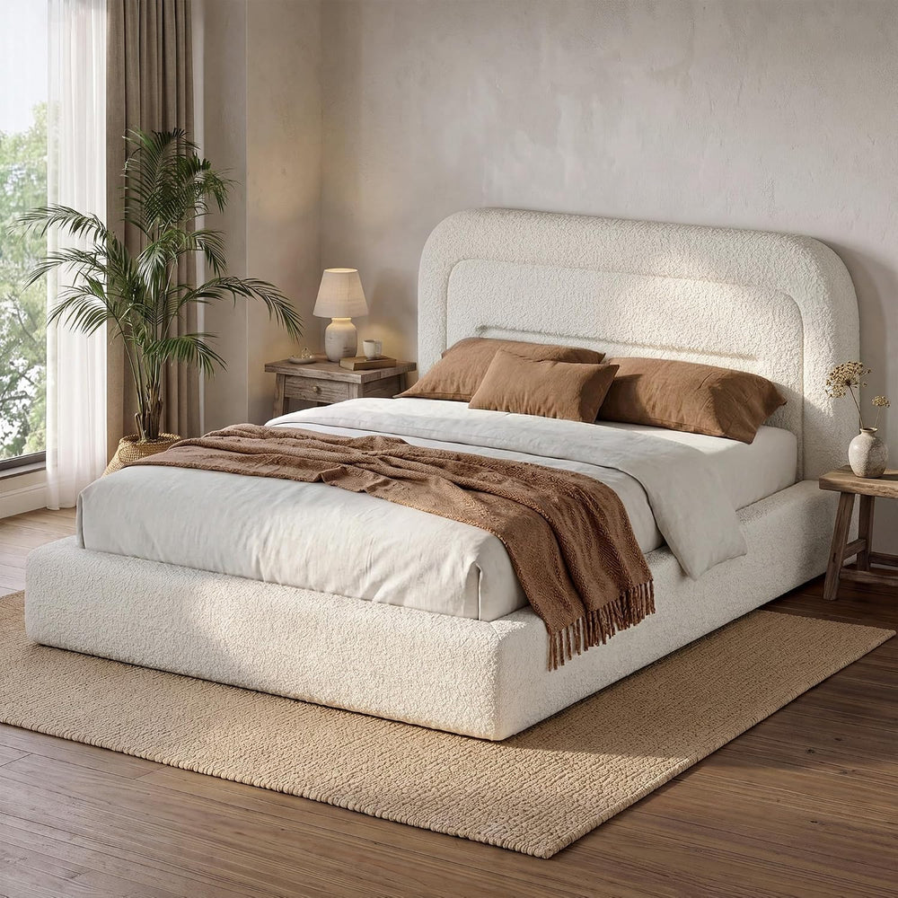 Cloud Bed Frame Full Size with 4.9" Headboard for Small Apartment