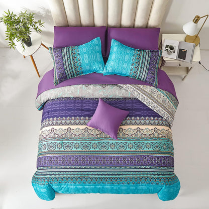 cottolester boho comforter set full size 8 piece showing dimensions