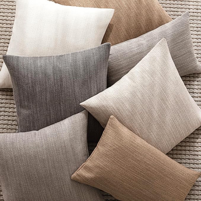 Foindtower Set of 2 Decorative Textured Burlap Linen Throw Pillow Covers - Image 7