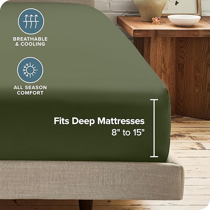 Bare Home 2-Pack Fitted Bottom Sheets Short Queen - Image 4