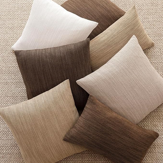 Foindtower Set of 2 Decorative Textured Burlap Linen Throw Pillow Covers - Image 5