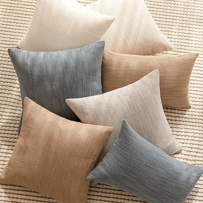 Foindtower Set of 2 Decorative Textured Burlap Linen Throw Pillow Covers - Image 7