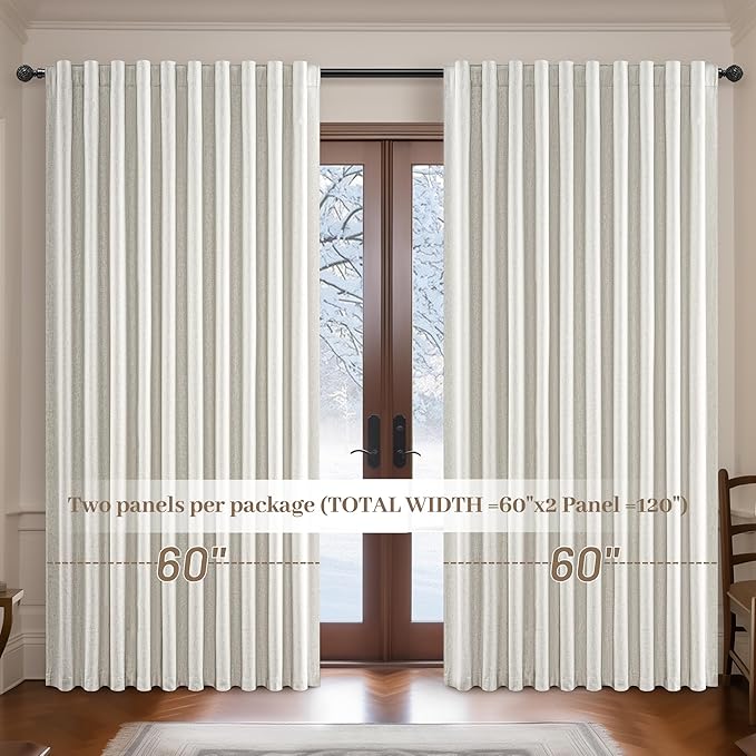 Birch Blackout Curtains 60 Inches Extra Wide Cute Linen 90 Inch Length - Image 7