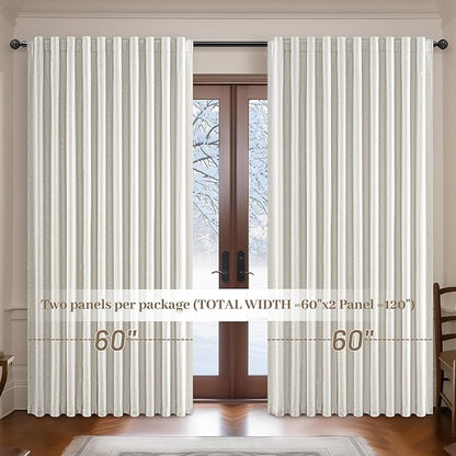Birch Blackout Curtains 60 Inches Extra Wide Cute Linen 90 Inch Length - Image 7