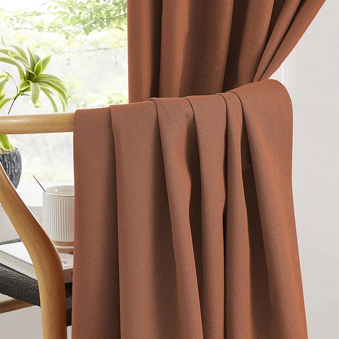 KEQIAOSUOCAI Rust Colored Blackout Curtains 120 Inch Length 10 FT Inches Long - Image 5