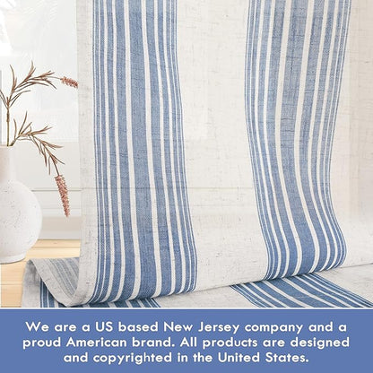 DriftAway Farmhouse Vertical Striped Linen Blend Textured Light Filtering Semi - Image 7