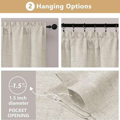 OVZME Cafe Curtains 45 Inch Length 2 Panels, Thick Textured Kitchen Door - Image 6