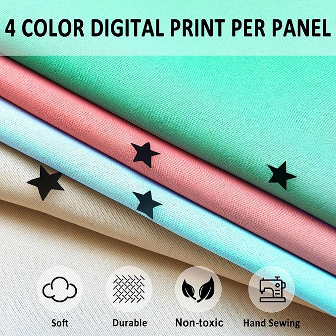 Kinryb Rainbow Star Cut-Out Blackout Curtains - Image 8