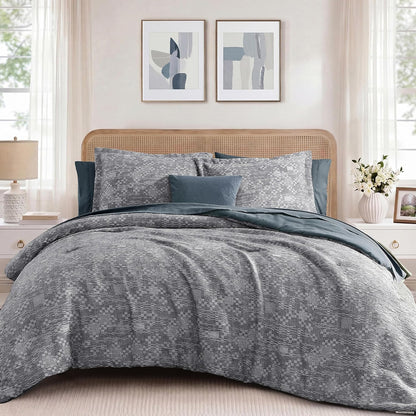 mairêve full size comforter set crinkle textured navy, main product view
