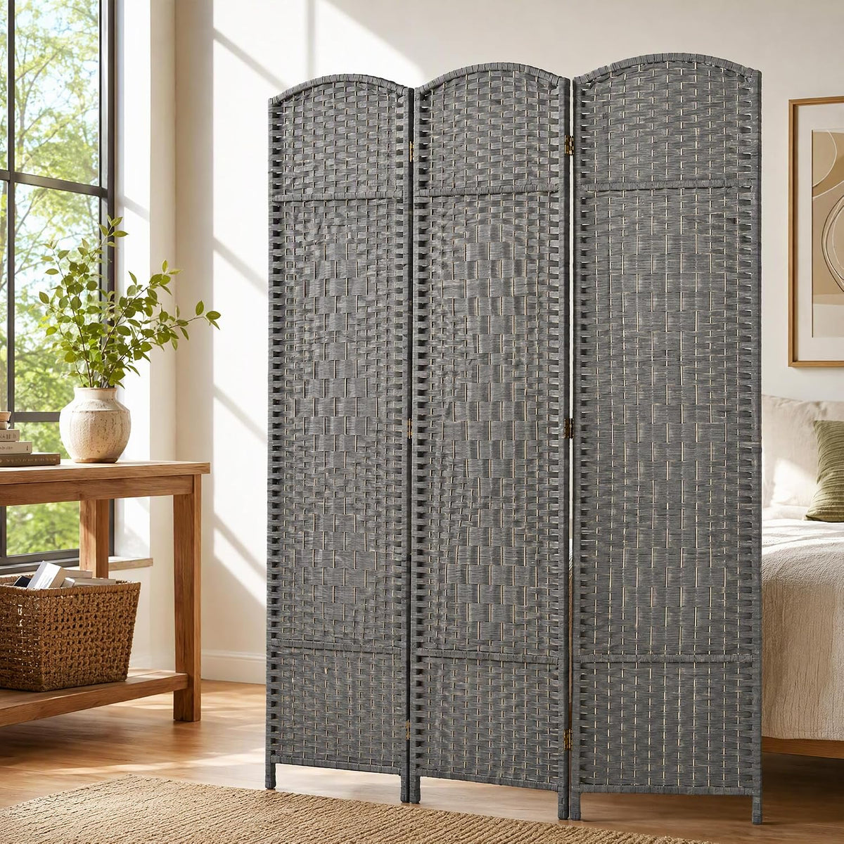 homcom 3 panel room divider 6 ft privacy, view 9