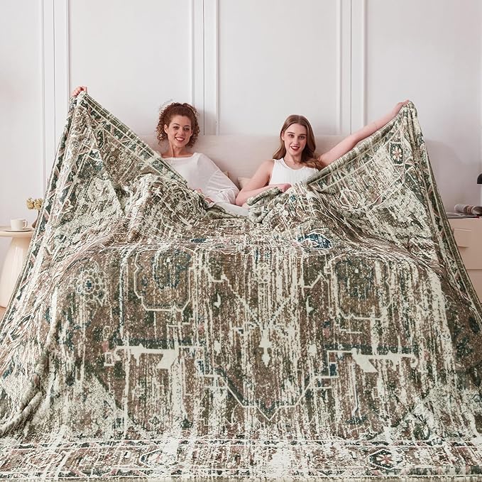 Oversized Vintage Pattern Blanket 120x120 Inches, Giant 10'x10' - Image 4