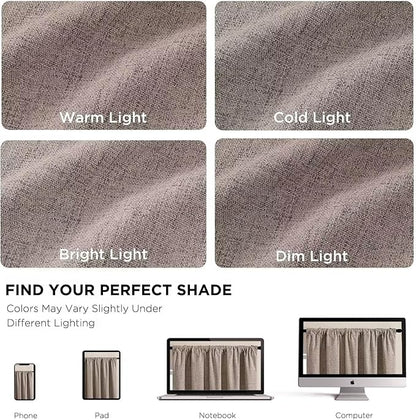 CUCRAF Natural Linen 100% Blackout Curtains 96 Inch Length 2 Panels Set - Image 4
