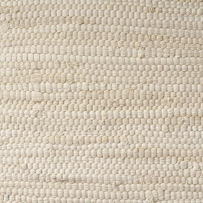 LR Home Birch/Silver Bordered Hand-Loomed Cotton Blend Cube Pouf - Image 7