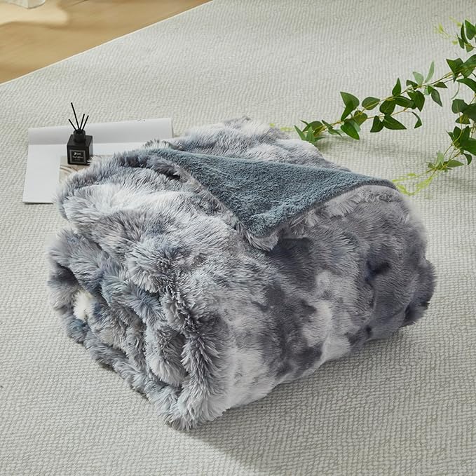 Faux Fur Throw Blanket for Couch Cozy Fuzzy Soft Plush Thick Fluffy Fleece - Image 5