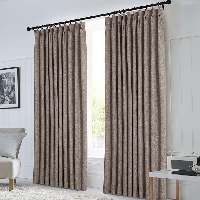 Macochico Extra Wide Full Blackout Linen Curtains - Image 2