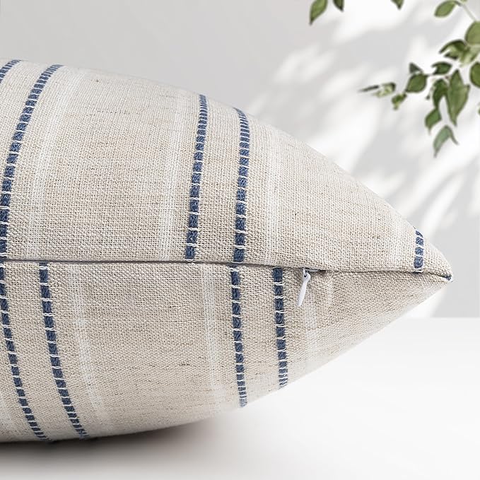 AELS 16x16 Decorative Farmhouse Linen Throw Pillow Covers, Boho Textured Pillow - Image 3