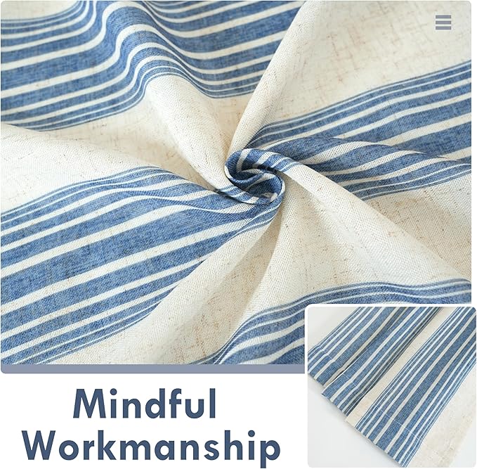 DriftAway Farmhouse Vertical Striped Linen Blend Textured Light Filtering Semi - Image 4