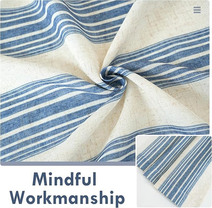 DriftAway Farmhouse Vertical Striped Linen Blend Textured Light Filtering Semi - Image 4