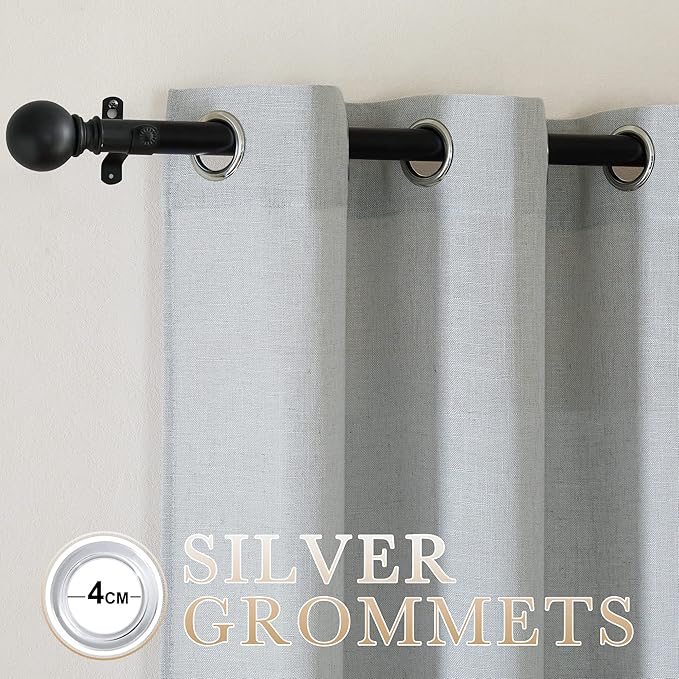 NICETOWN Linen Light Gray Curtains - Image 2