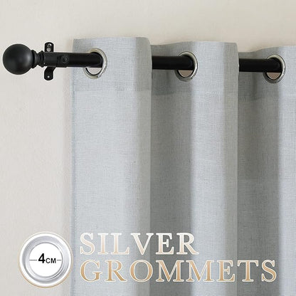 NICETOWN Linen Light Gray Curtains - Image 2