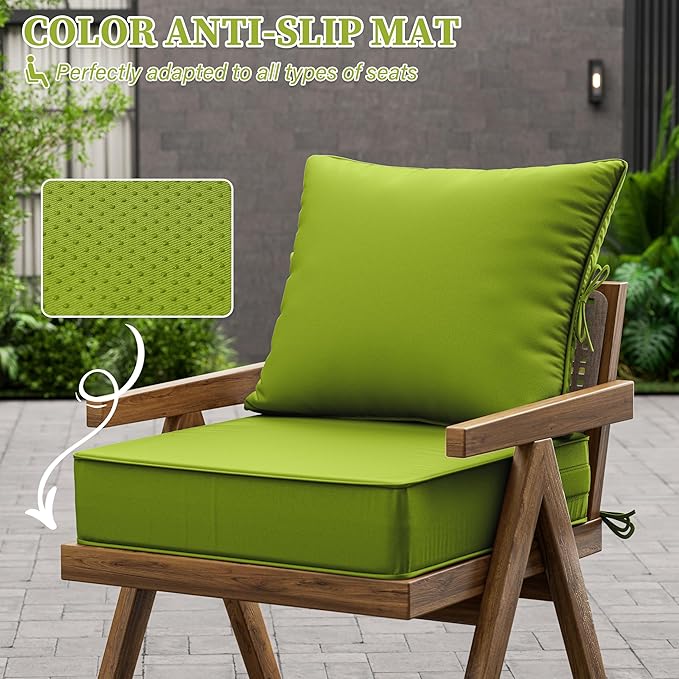 Outdoor Seat Cushion Set 24 L × 24 W × 5 H Inch Waterproof & Fade Resistant - Image 6