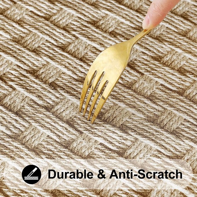 Smiry Rectangle Picnic Tablecloth, Wipeable Flannel Backed Table Covers - Image 7