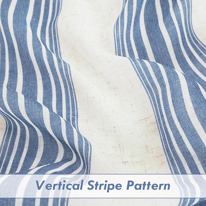 DriftAway Farmhouse Vertical Striped Linen Blend Textured Light Filtering Semi - Image 5