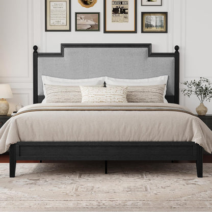 king size bed frame with 50.2" tall upholstered, main product view