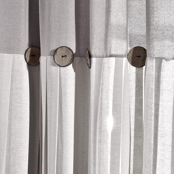 Lush Decor Linen Button Window Curtain Panel, 15.8" W x 24.8" L, Bedroom & - Image 3