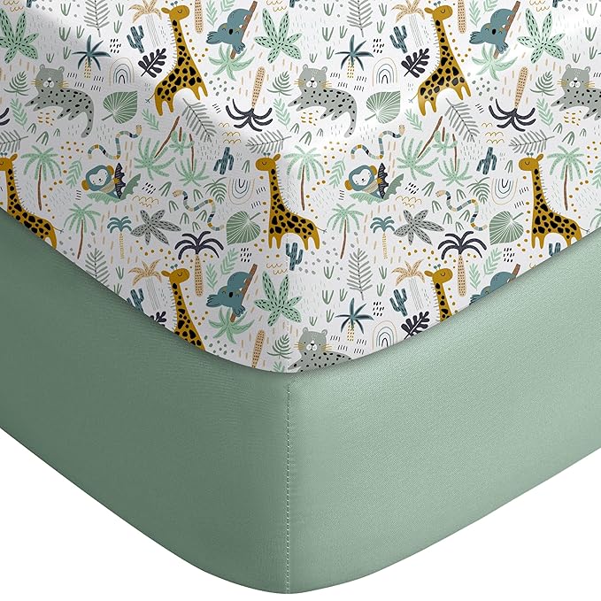 Yoofoss Pack and Play Sheets Fitted, Mini Crib Sheets 2-Pack by YOOFOSS