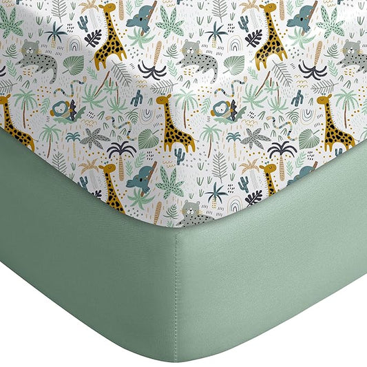 Yoofoss Pack and Play Sheets Fitted, Mini Crib Sheets 2-Pack by YOOFOSS