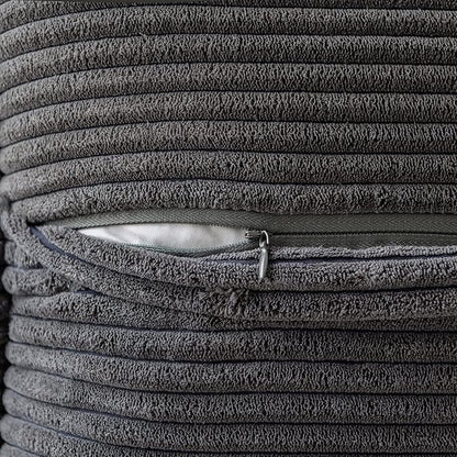MIULEE Dark Grey Corduroy Pillow Covers 16x16 Inch - Image 3
