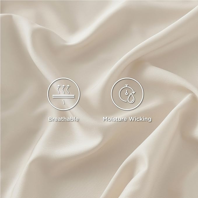 Bedsure Cooling Sheets Twin, Rayon Derived from Bamboo, Breathable & Soft Twin - Image 4