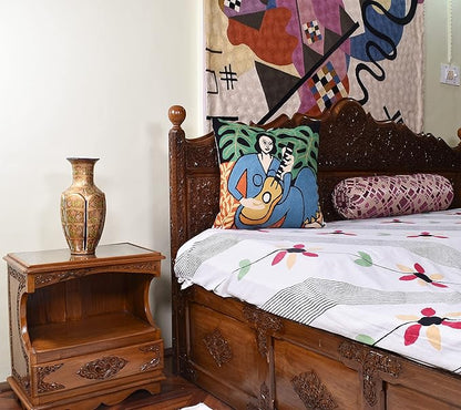 The Music Matisse Decorative Pillow Cover Handembroidered Wool 18x18 - Image 2