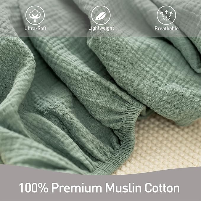 Muslin Bassinet Fitted Sheets, 2 Pack - Image 8