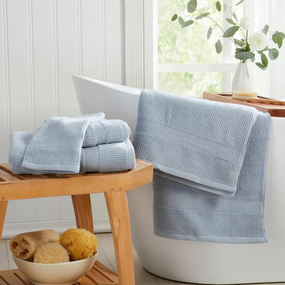 springtree home 100% cotton bath towel set | on a desk or shelf