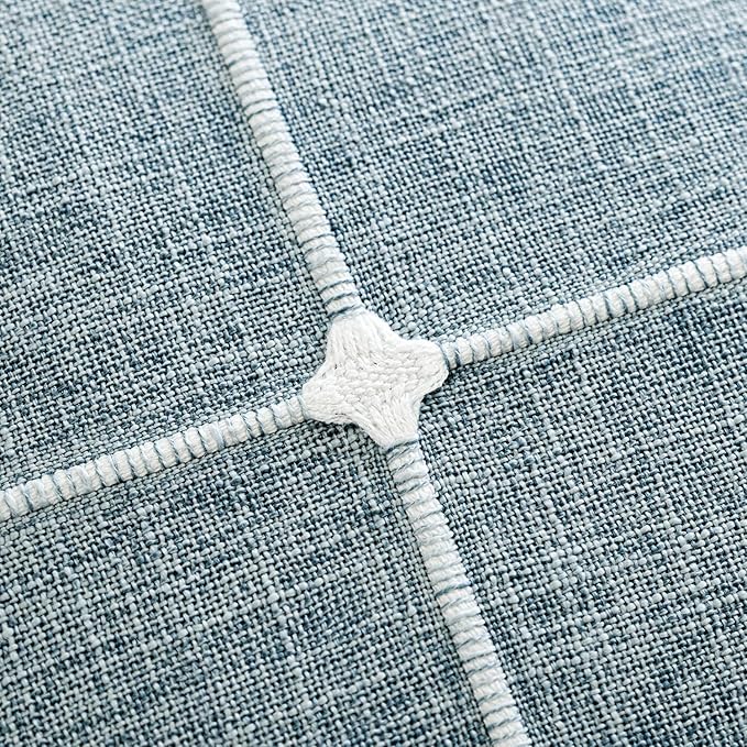 Foindtower Pack of 2 Decorative Faux Linen Jacquard Check Throw Pillow Covers - Image 2