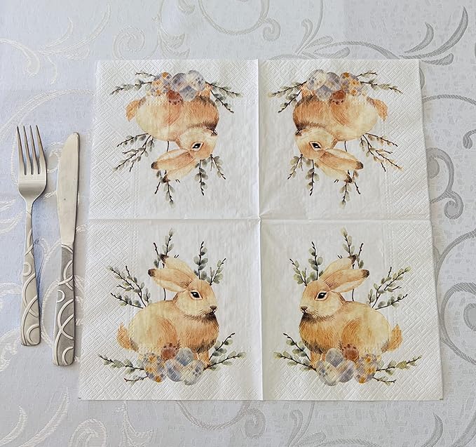 AM Decor Easter Luncheon Paper Napkins 20-Count Dinner Paper Napkins 13" x 13" - Image 8